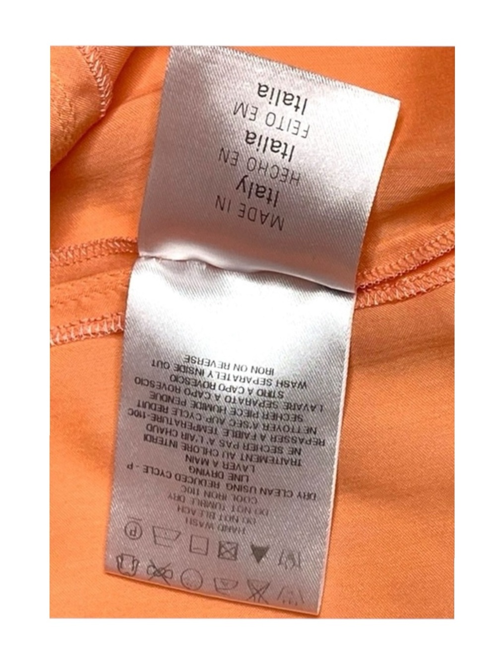 See by Chloe ༻ Pussy Bow Silk Crepe Crepon Sleeveless Top ༻Coral Pink Orange ༻ 6 - Picture 11 of 16